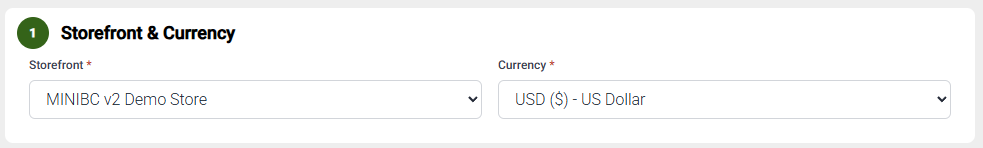 Choosing Storefront and Currency
