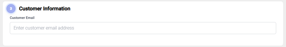 Empty Customer Information Step