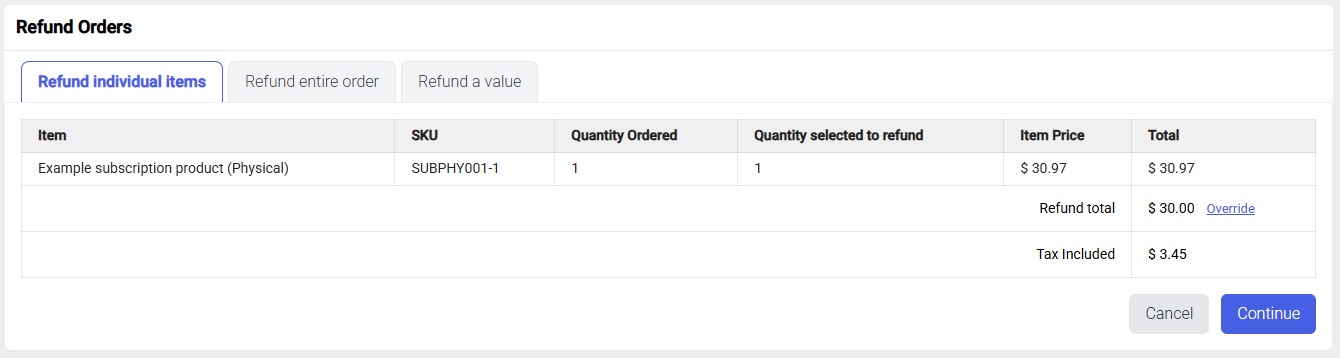 Refund Orders - Completed Tab